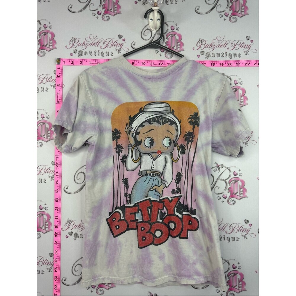 Betty Boop T-shirt Purple and White Tie-Dye Graphic Tee